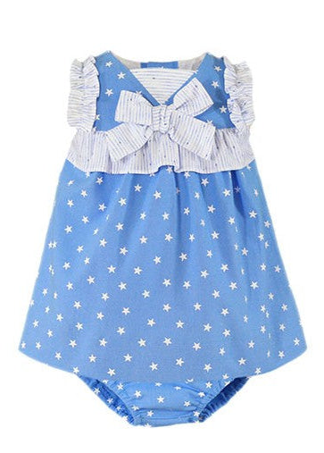 Vestido y braguita niña estrellitas Miranda 0033 - La boutique de AyA Miranda