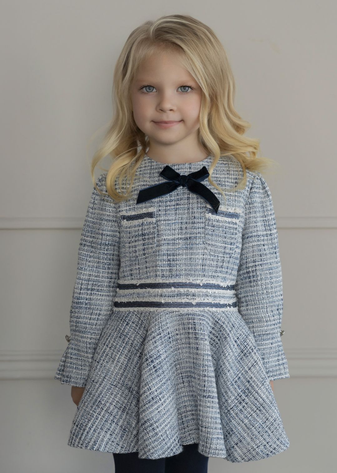 Vestido niña lazo celeste MIRANDA 0229