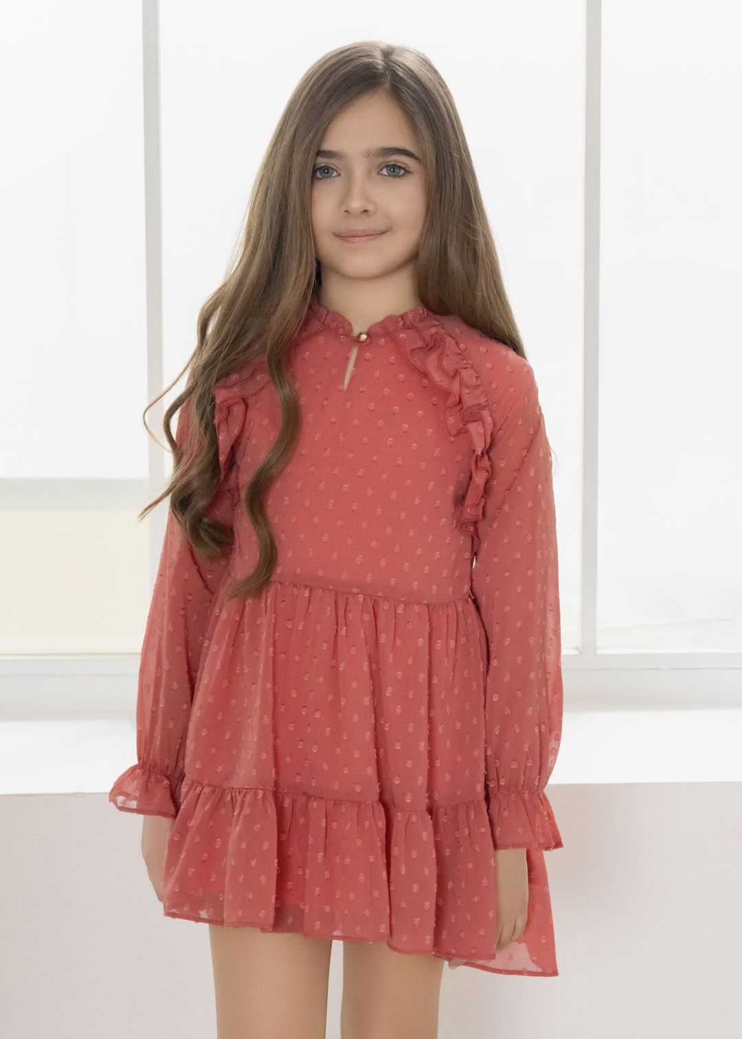 Vestido infantil niña rosaceo Miranda 0300 - La boutique de AyA Miranda