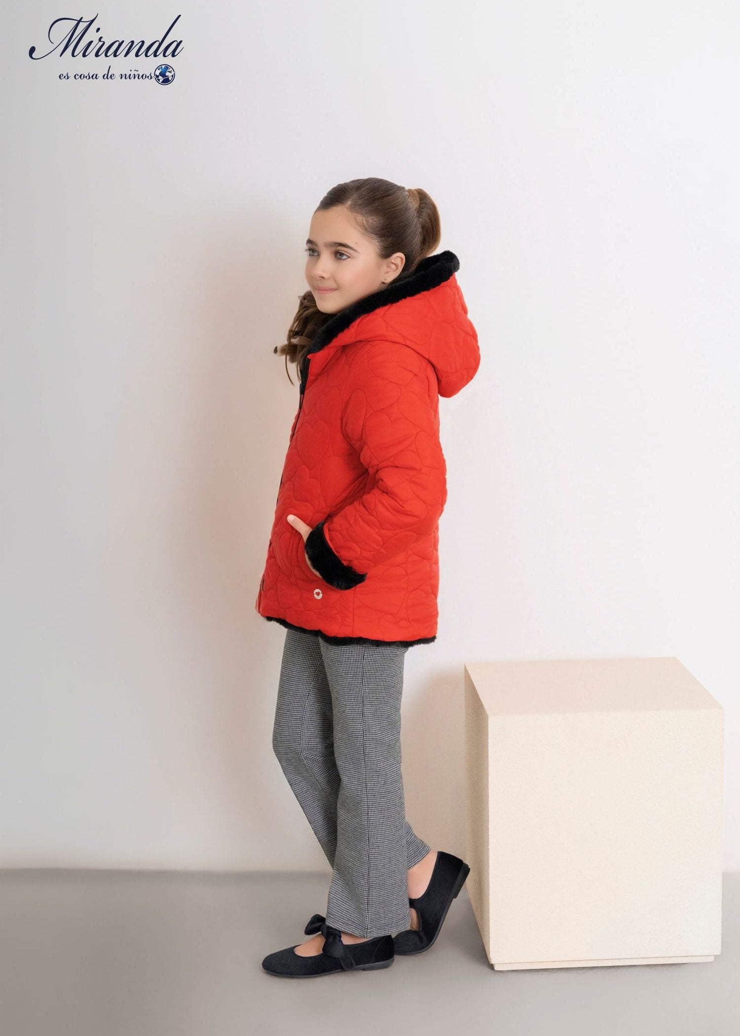 Parka reversible niña rojo negro niña Miranda 0315
