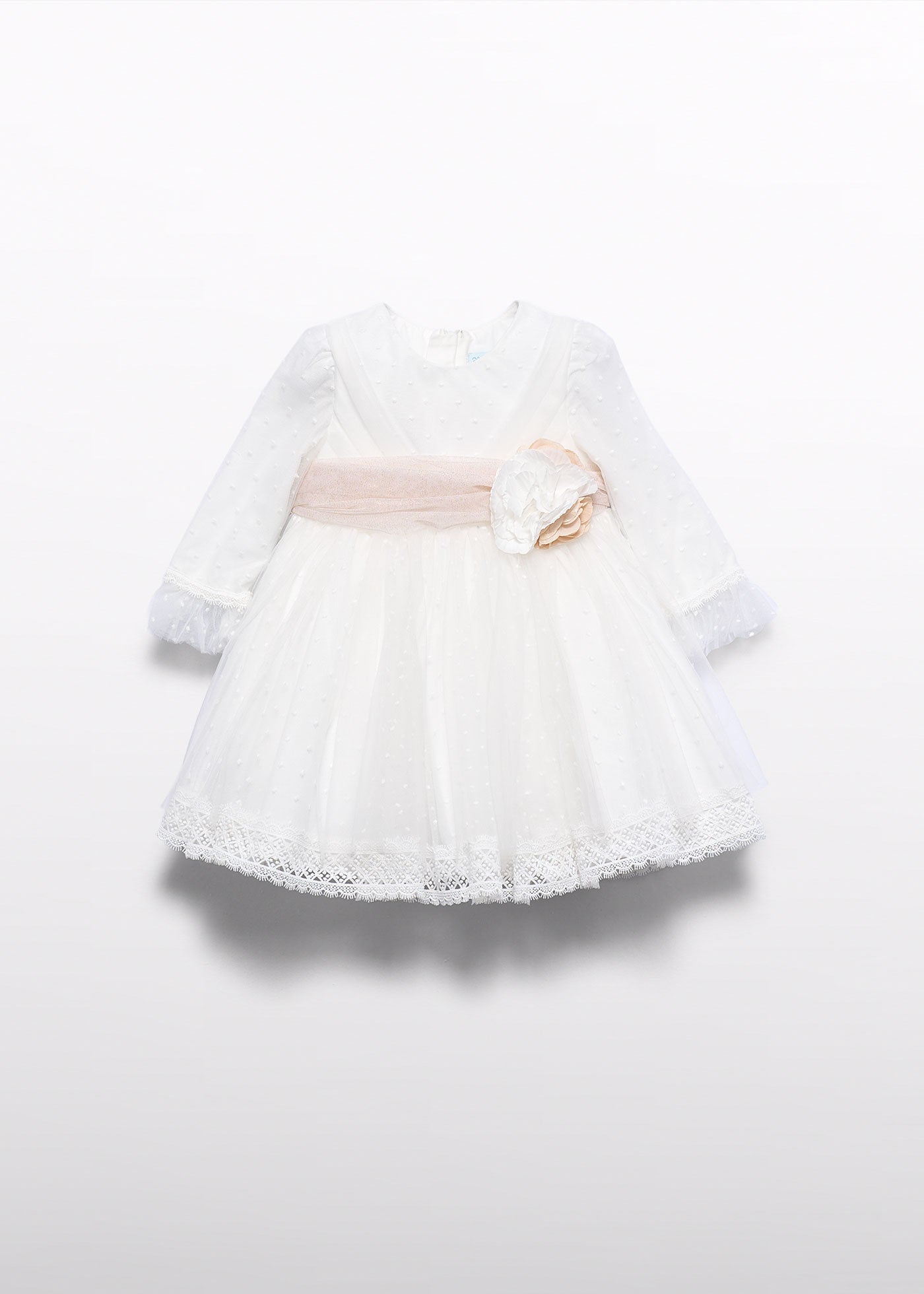 Vestido tul plisado nata para bebé niña Abel & Lula 05503 - imagen 3