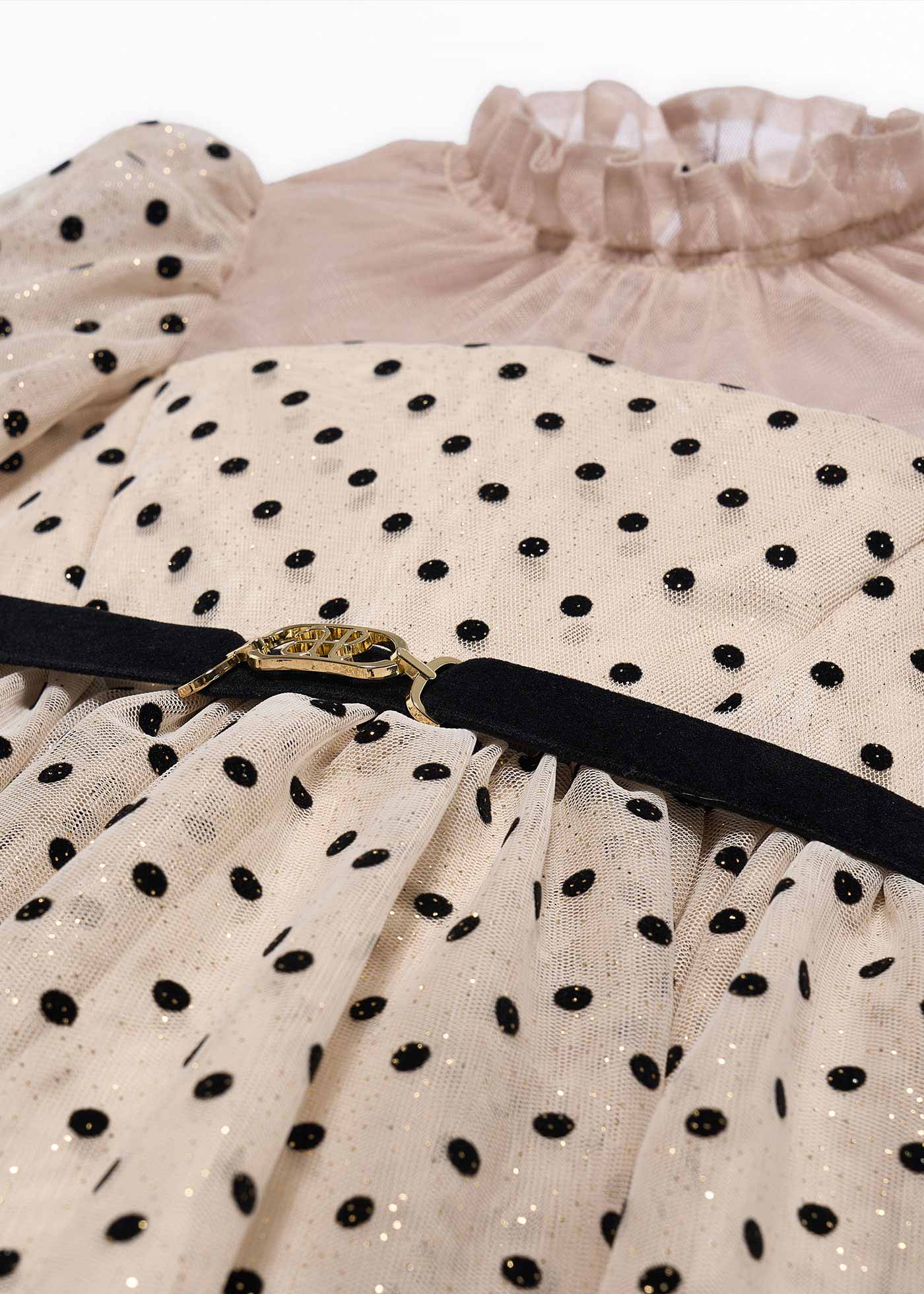 Vestido tul flocado mazapán para niña Abel & Lula 05532 - imagen 5