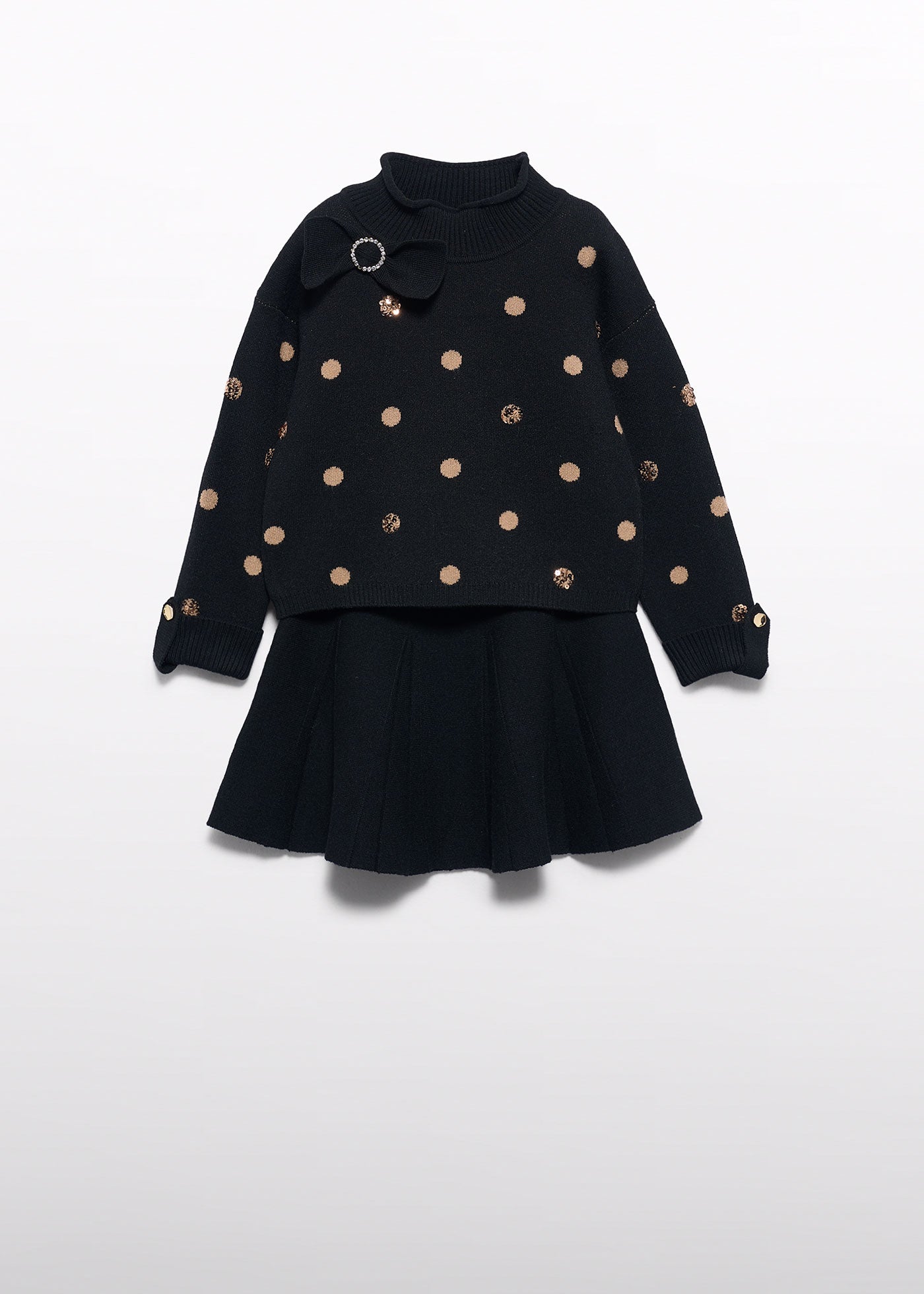 Conjunto de falda tricot topos negro para niña Abel & Lula 05591 - imagen 4