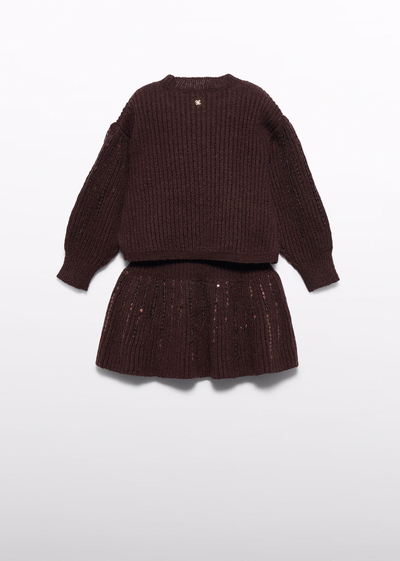 Conjunto de falda tricot lentejuelas trufa para niña Abel & Lula 05593 - imagen 4