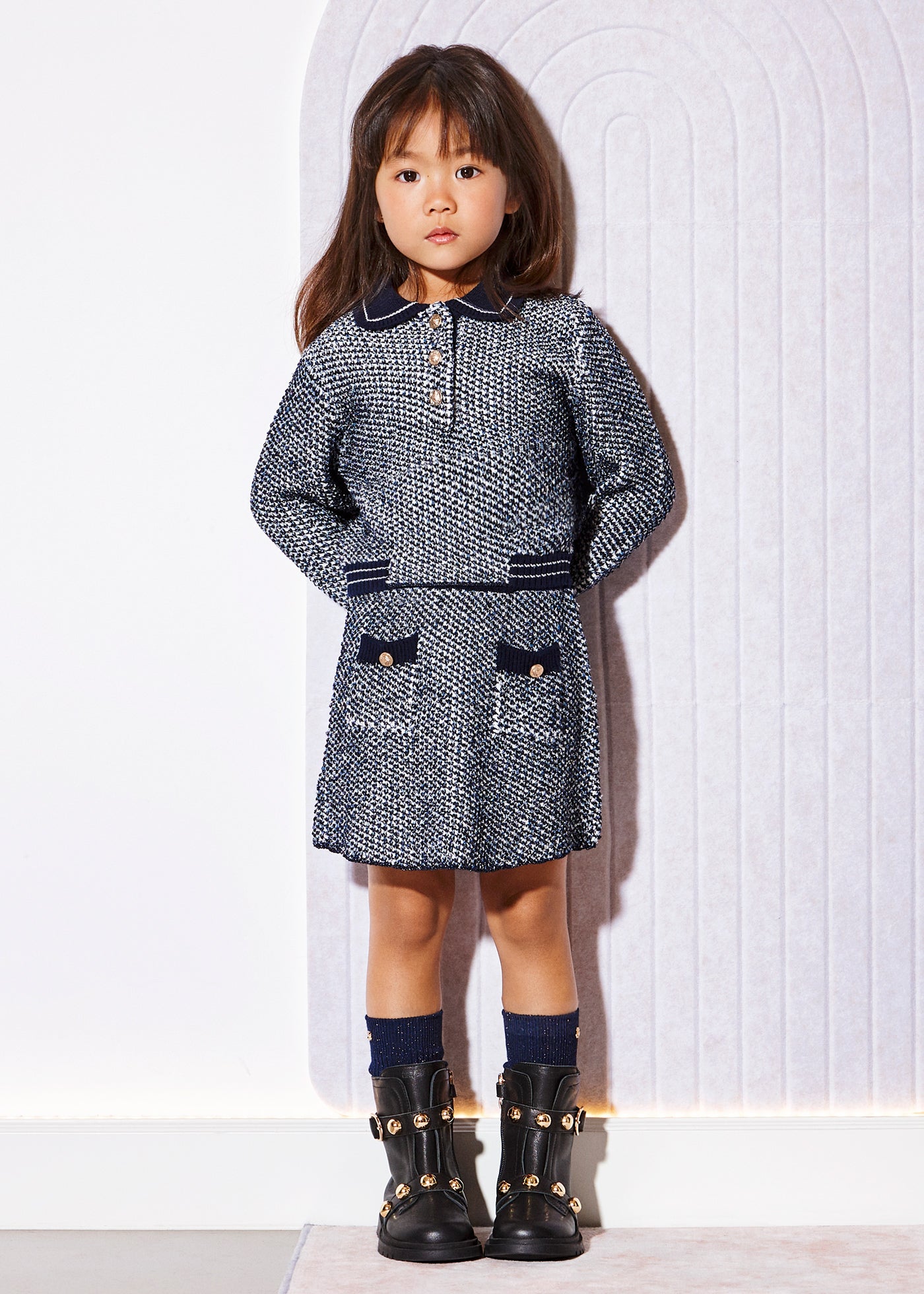 Conjunto de falda tricot azul para niña Abel & Lula 05596 - imagen 3