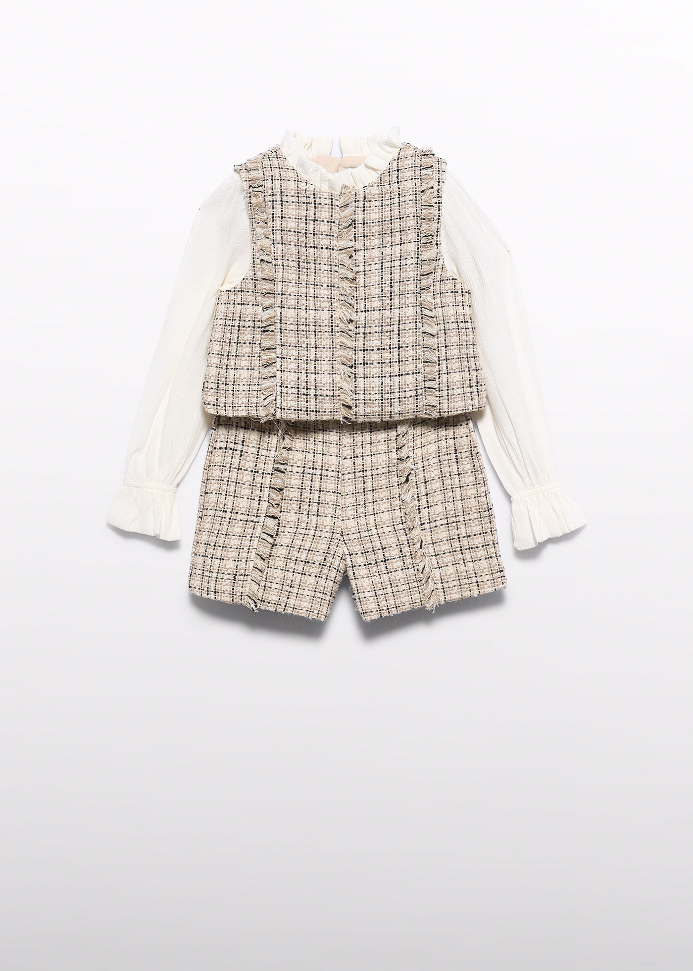 Conjunto de bermuda tweed mazapán para niña Abel & Lula 05762 - imagen 2