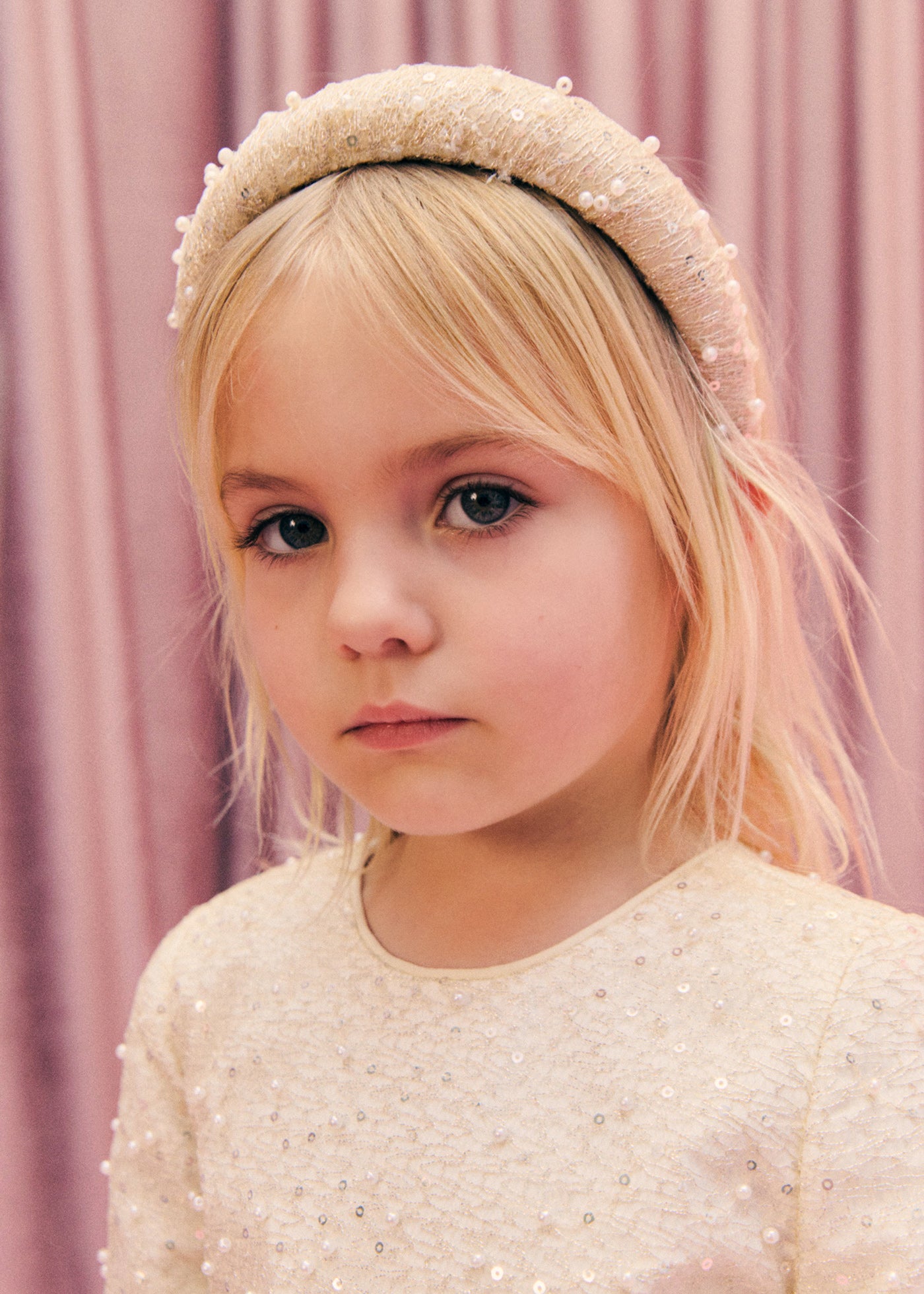Diadema tul champán para niña Abel & Lula 05919