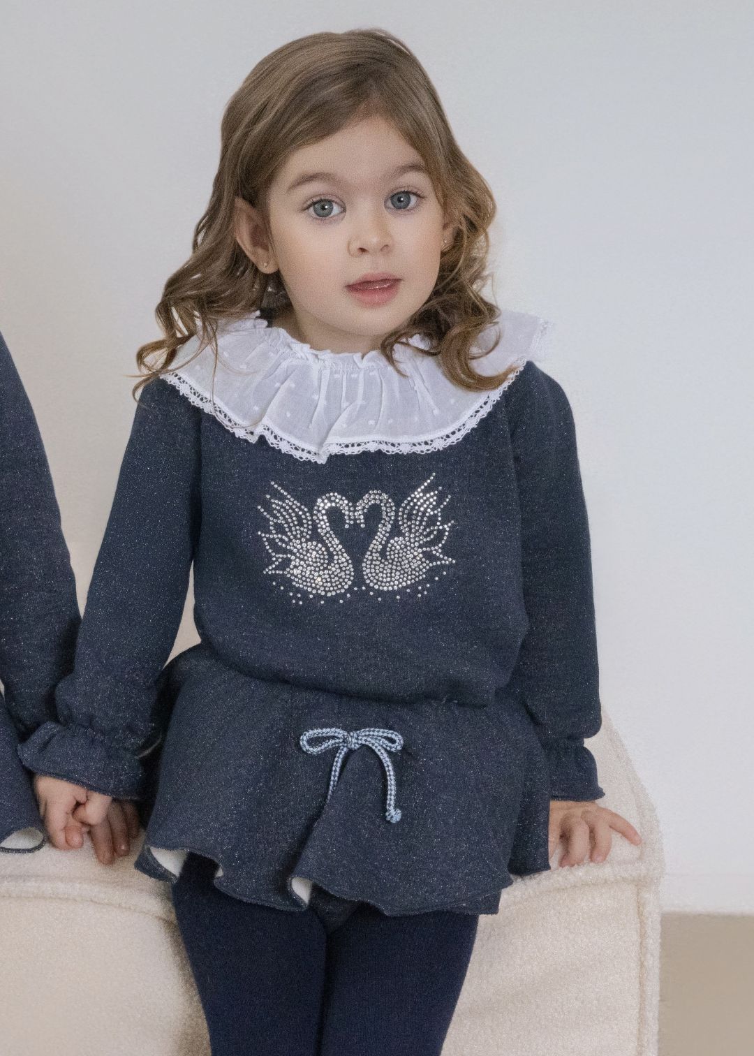 Conjunto sudadera braguita falda infantil marino Miranda 0622