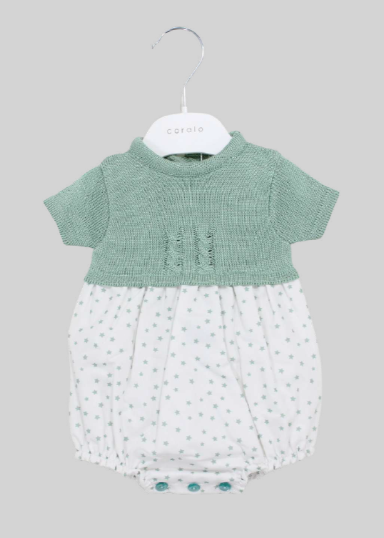 Pelele bebe verde estrellas la boutique de aya 1010PE12 - La boutique de AyA La Boutique de AyA