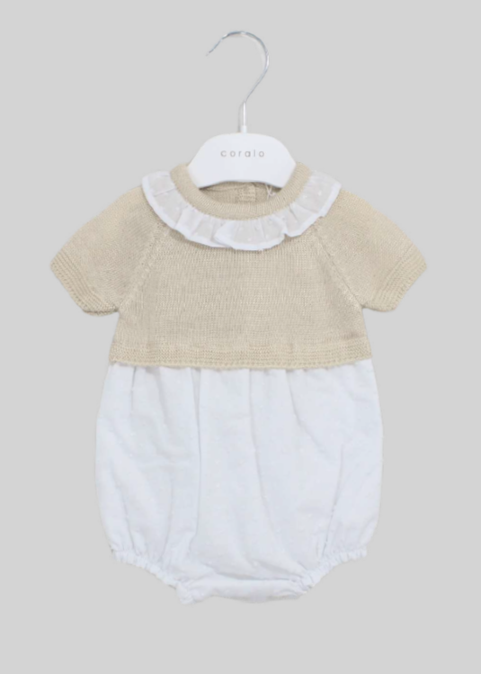 Pelele bebe arena 100% algodón La Boutique de AyA 1010PE01 - La boutique de AyA La Boutique de AyA