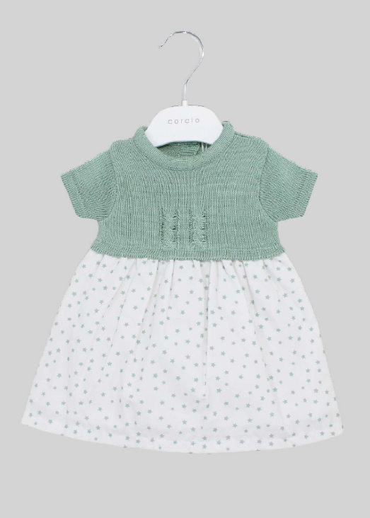 Vestido bebe verde estrellitas la boutique de aya 1010VE06 - La boutique de AyA La Boutique de AyA