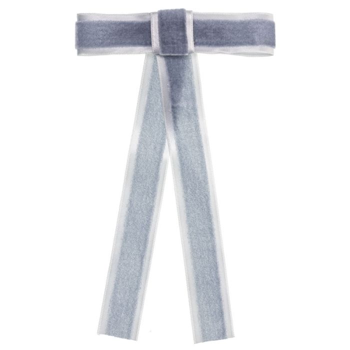 Pasador lazada grande de terciopelo y raso Azul Francia Siena - La boutique de AyA Siena