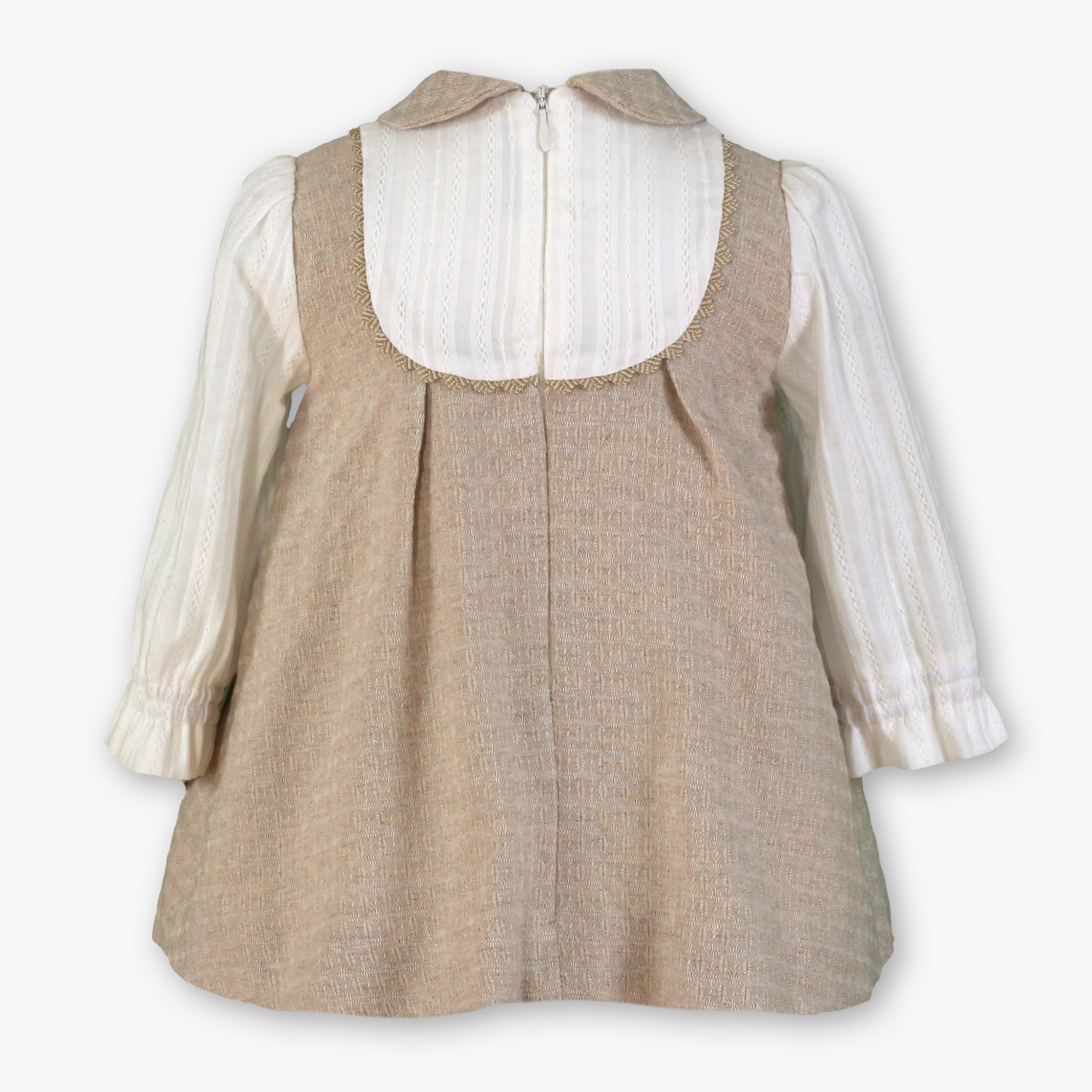 Vestido bebe niña beig tostado 0122 Miranda
