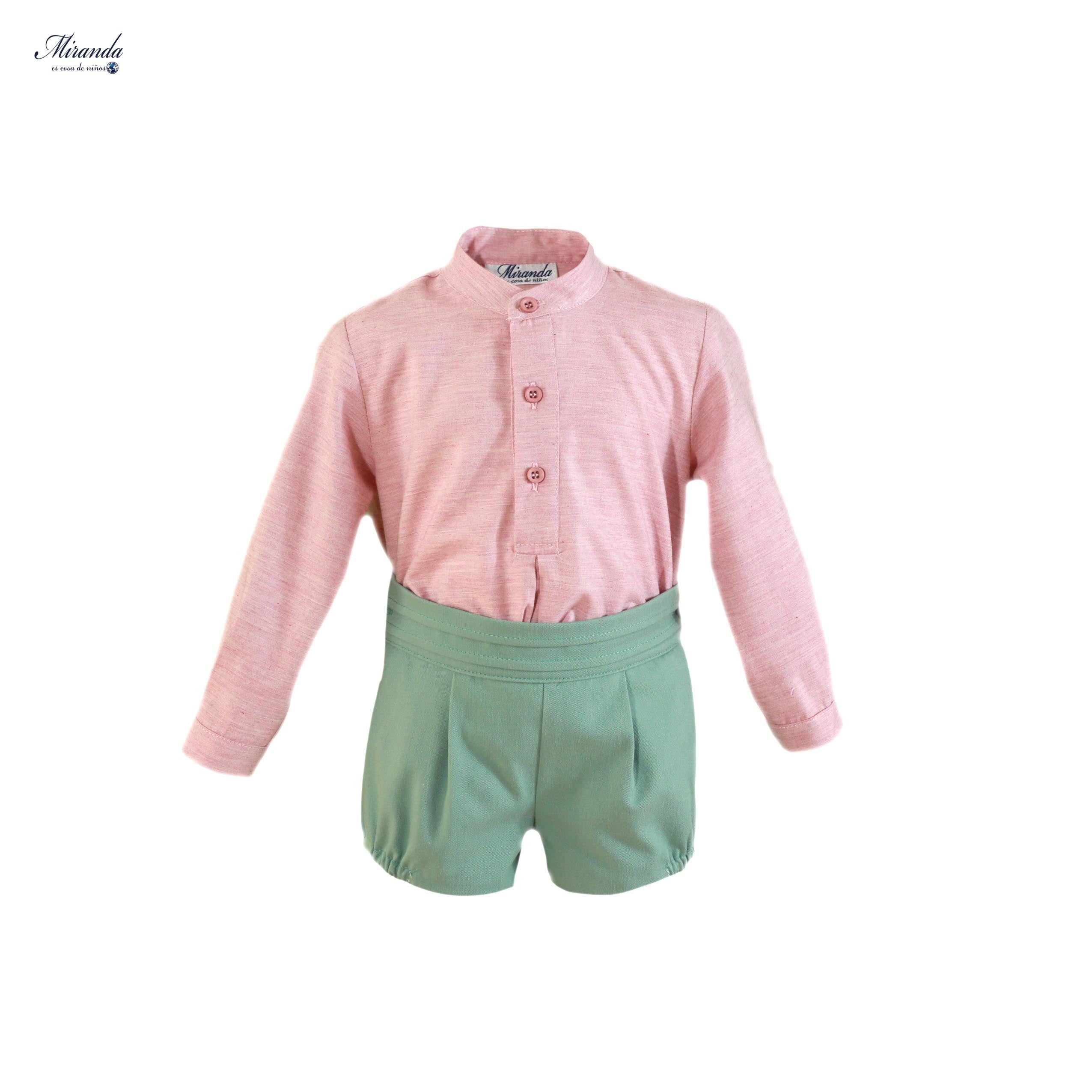 CONJUNTO BEBE NIÑO VERDE MIRANDA 0126 - La boutique de AyA Miranda