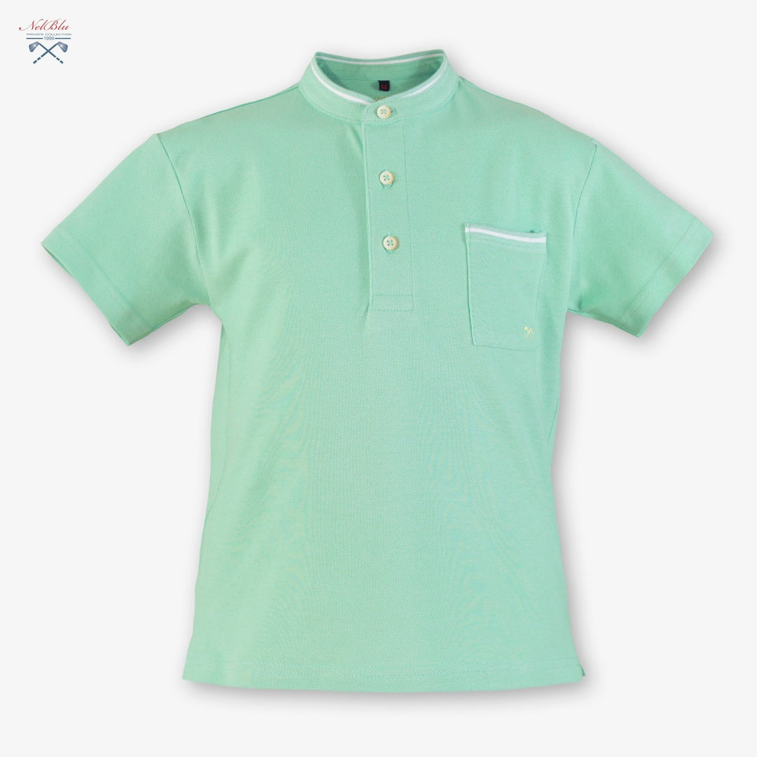 Polo de Niño 100% Algodón Nel‑Blu con Cuello Mao 1303