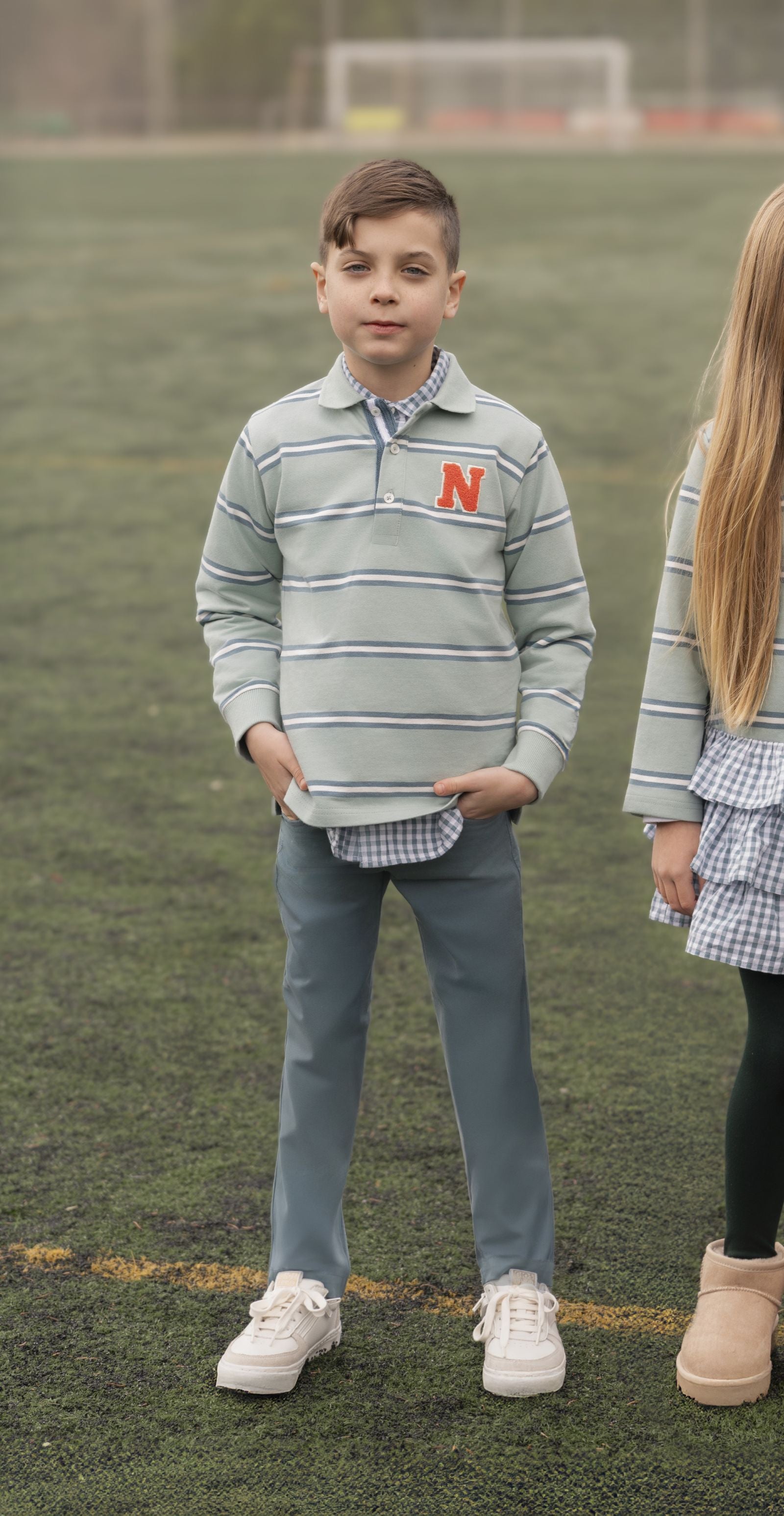 Polo rayas niño verde Miranda 1310