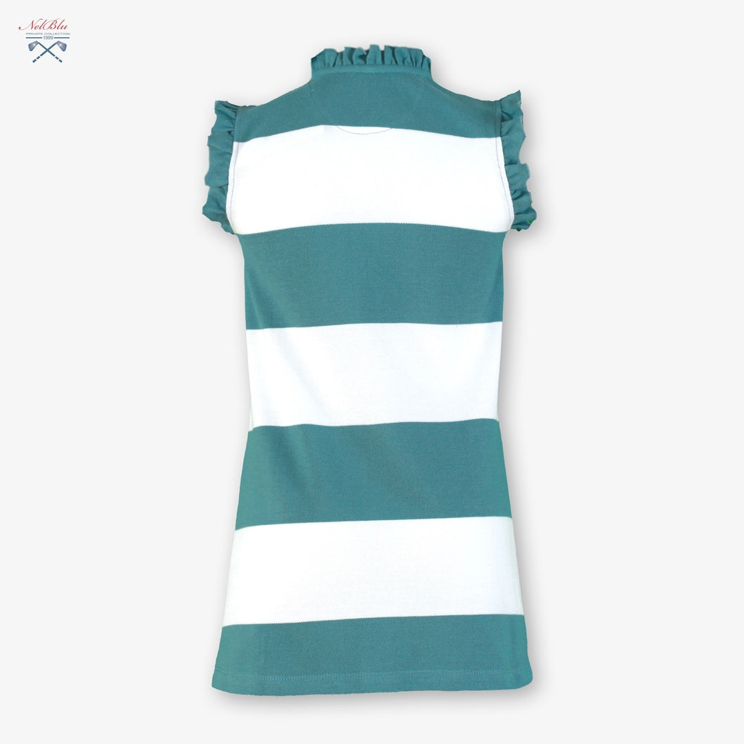 Vestido de Niña 100% Algodón Nel‑Blu sin Mangas a Rayas 1409