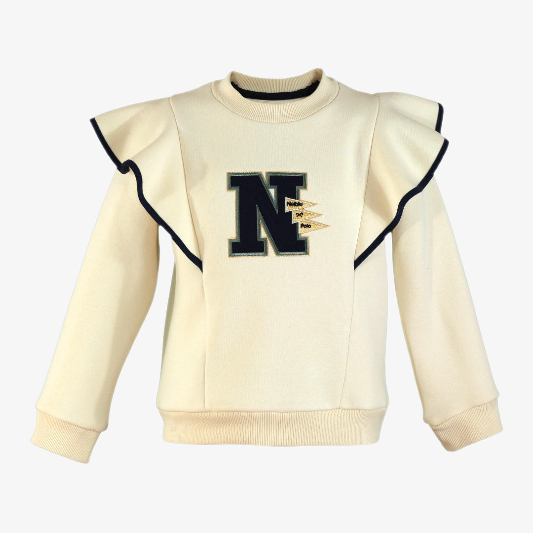 Sudadera infantil niña beige Nel-Blu 1414