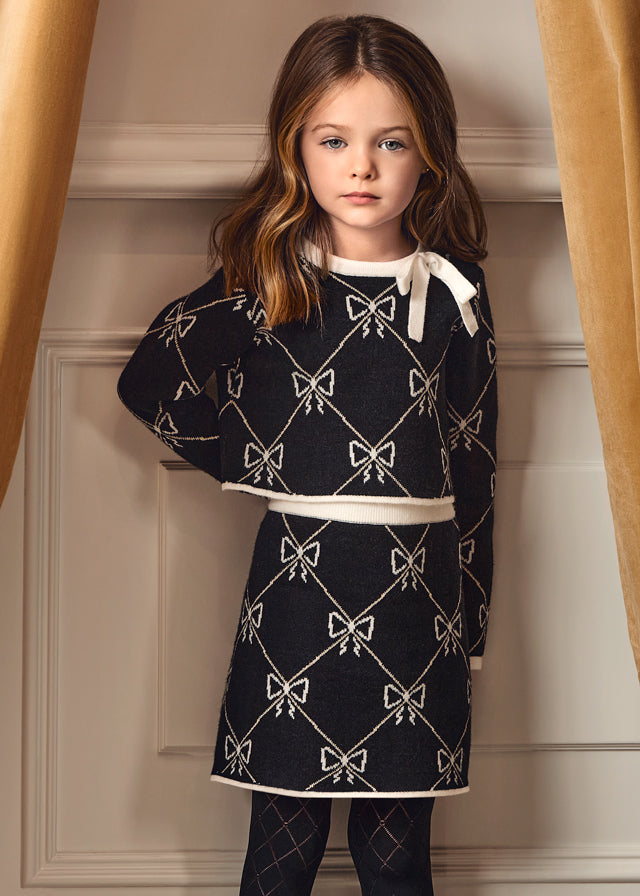 Conj. falda tricot negro jacquard 5538 Abel y Lula
