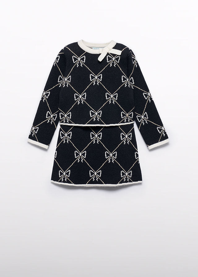 Conj. falda tricot negro jacquard 5538 Abel y Lula
