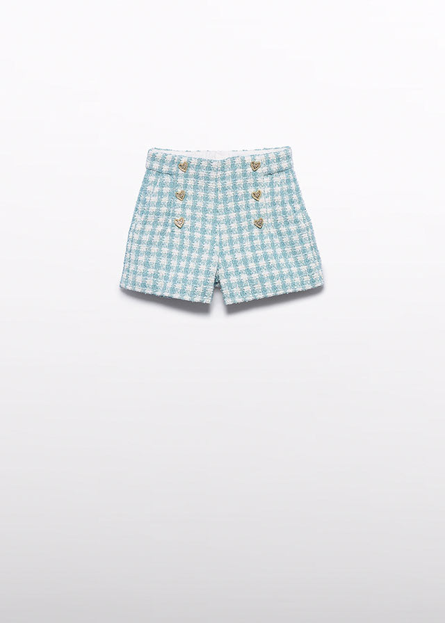 Conj. bermuda cuadros lurex Jersey tricot tweed 5829 Abel y Lula