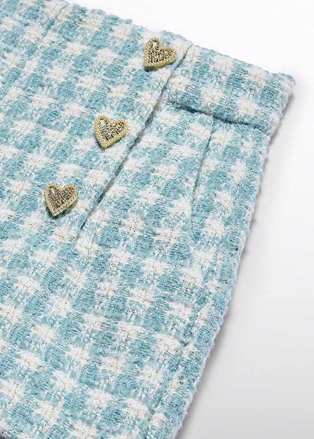 Conj. bermuda cuadros lurex Jersey tricot tweed 5829 Abel y Lula