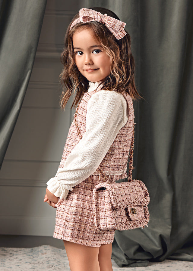 Conj. bermuda petalo tweed 05727 Abel y Lula
