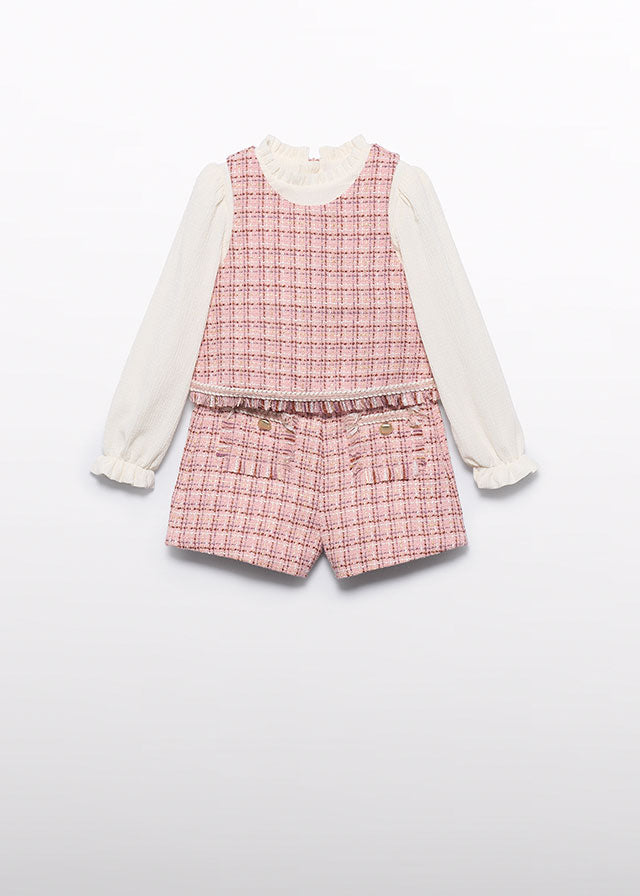Conj. bermuda petalo tweed 05727 Abel y Lula