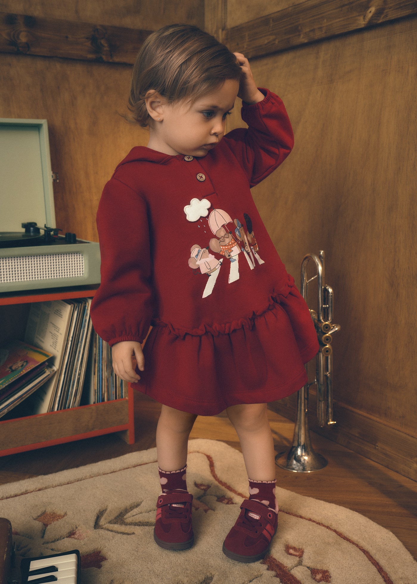 Vestido con capucha Rooibos Mayoral para niña 02937-093