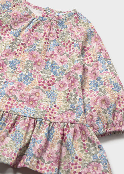Vestido bambula estampado Malva Mayoral para niña 02940-016 - vista 4