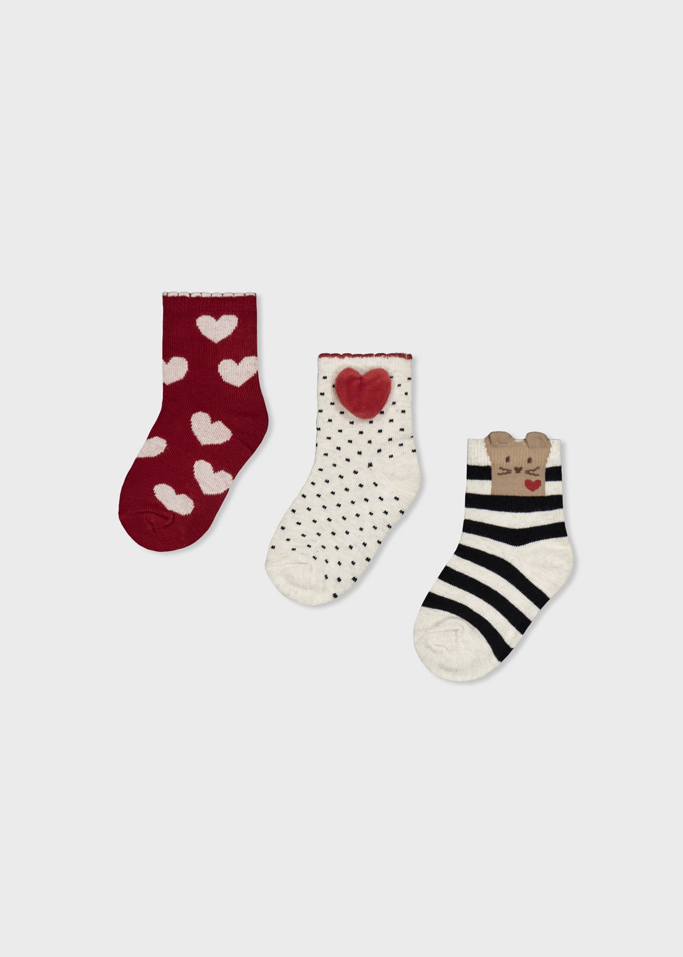 Pack 3 calcetines Rojo Mayoral para niña 10250-012