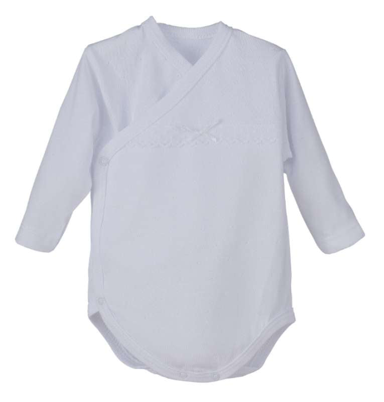 Body cruzado puntilla manga larga blanco Calamaro 18020