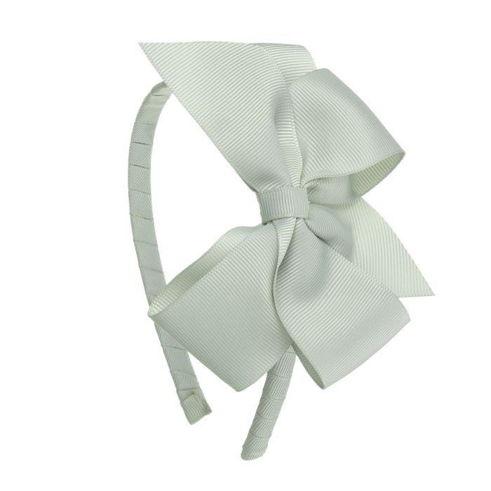 Diadema lazo mariposas puntas grosgrain Gris Claro Siena - La boutique de AyA Siena