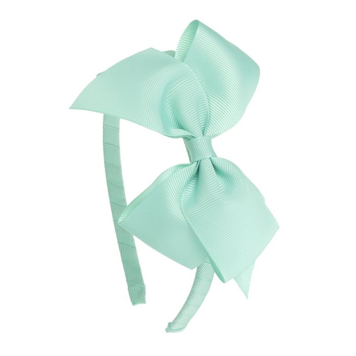 Diadema lazo mariposas puntas grosgrain Verde Mar Siena - La boutique de AyA Siena