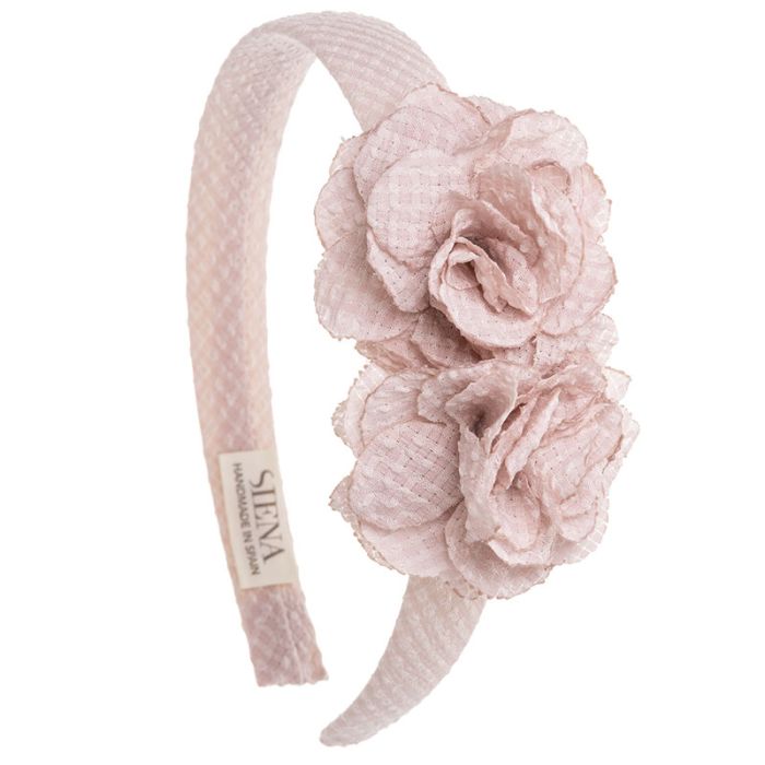 Diadema forrada 2 flores tela Javea rosa francia 201106372