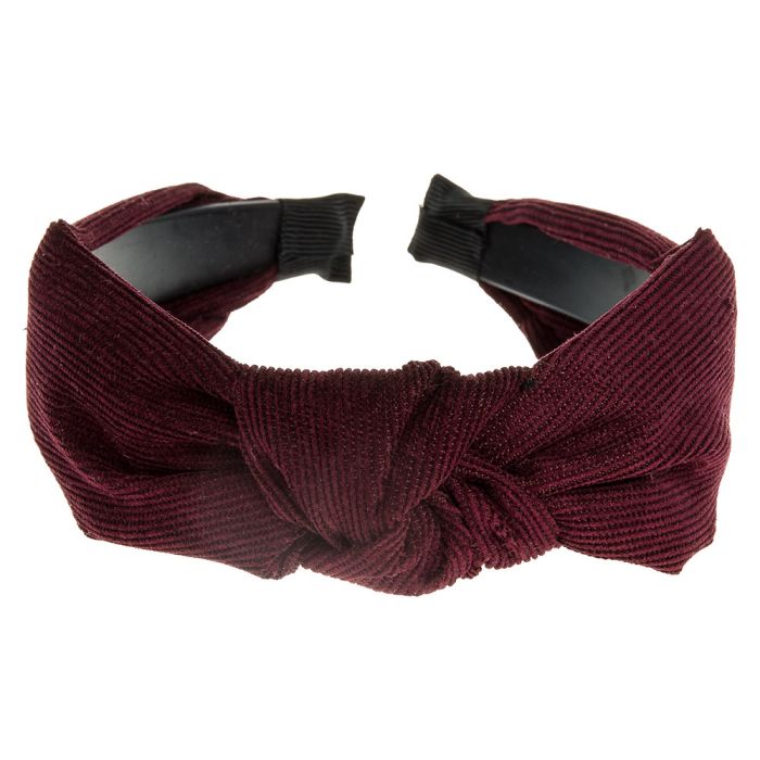 Diadema nudo Burdeos de micropana anudada - La boutique de AyA Siena