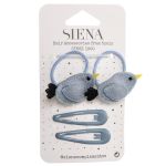 Pack 2 coleteros con gorrión + 2 clips pelo Siena - La boutique de AyA Siena