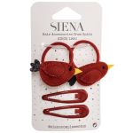 Pack 2 coleteros con gorrión + 2 clips pelo Siena - La boutique de AyA Siena