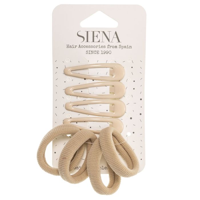Pack 4 clips + 4 coleteros color Siena - La boutique de AyA Siena