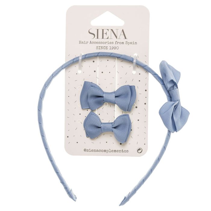 Pack 2 lazos minis + diadema con lazo grosgrain - La boutique de AyA Siena