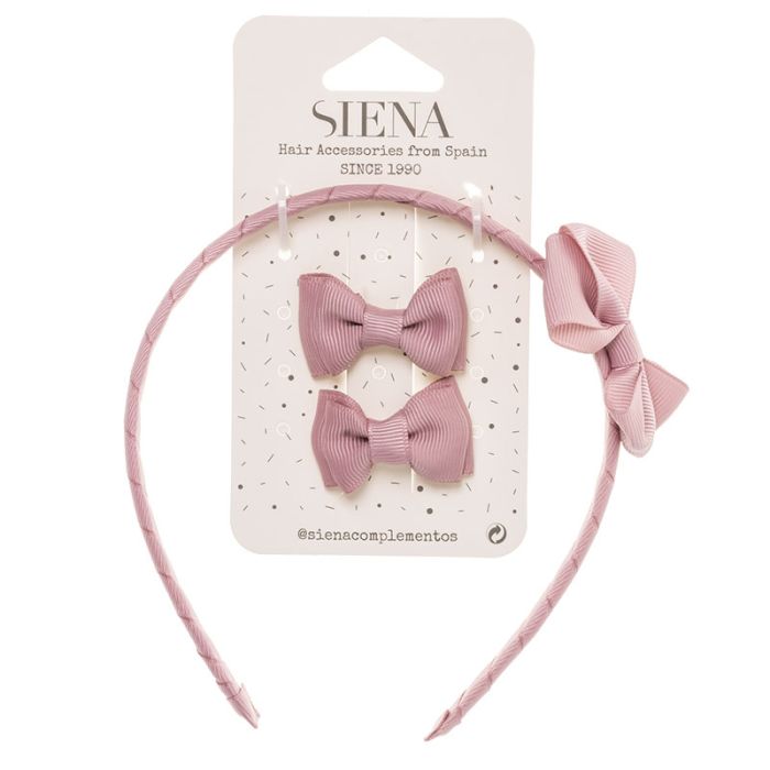 Pack 2 lazos minis + diadema con lazo grosgrain - La boutique de AyA Siena