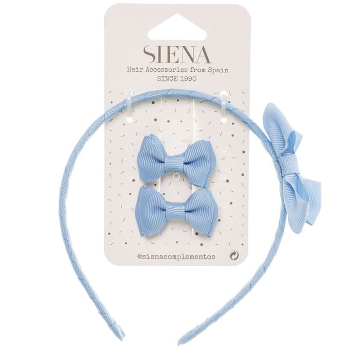 Pack 2 lazos minis + diadema con lazo grosgrain - La boutique de AyA Siena