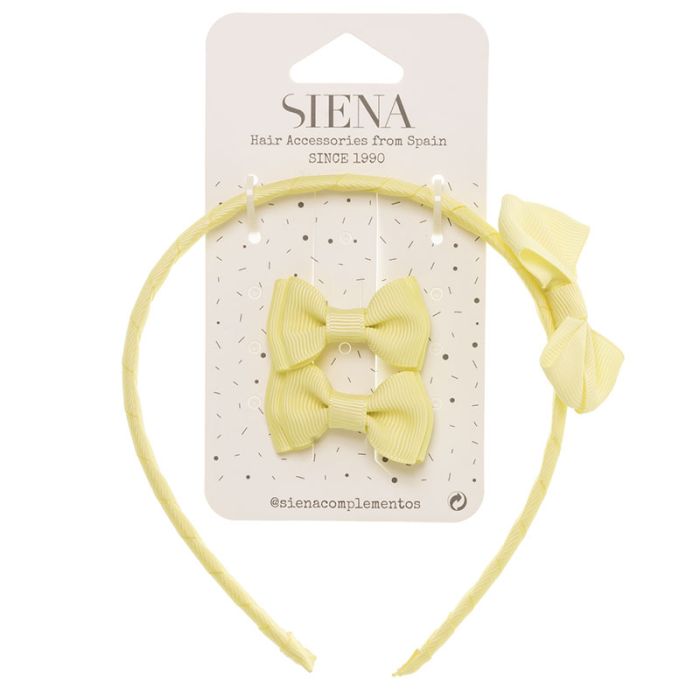 Pack 2 lazos minis + diadema con lazo grosgrain - La boutique de AyA Siena