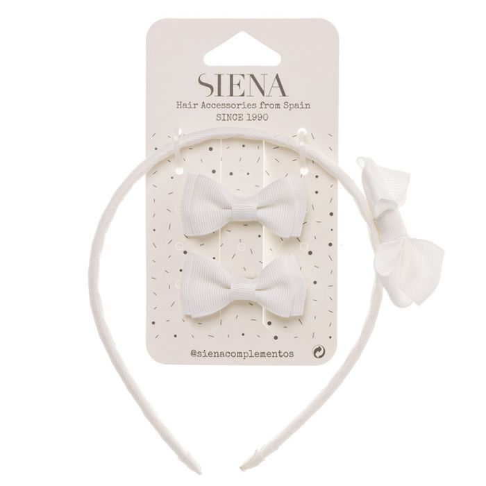 Pack 2 lazos minis + diadema con lazo grosgrain - La boutique de AyA Siena