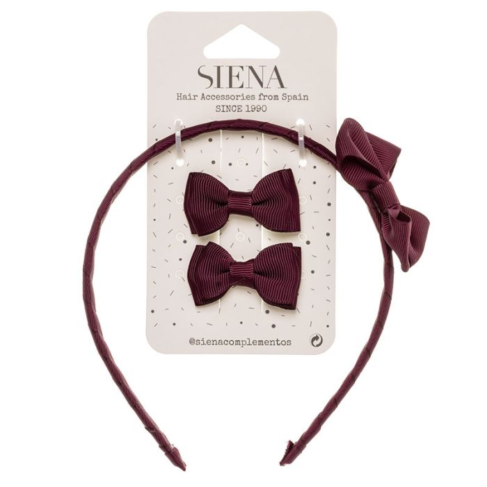 Pack 2 lazos minis + diadema con lazo grosgrain - La boutique de AyA Siena