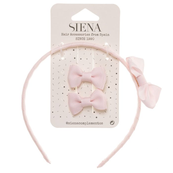Pack 2 lazos minis + diadema con lazo grosgrain - La boutique de AyA Siena
