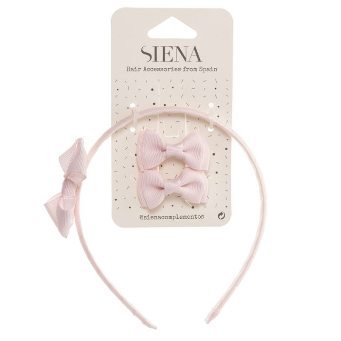 Pack 2 lazos minis + diadema con lazo grosgrain - La boutique de AyA Siena