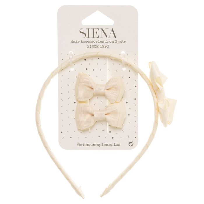 Pack 2 lazos minis + diadema con lazo grosgrain - La boutique de AyA Siena