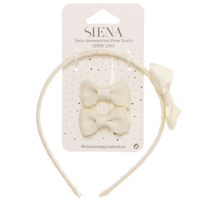 Pack 2 lazos minis + diadema con lazo grosgrain - La boutique de AyA Siena