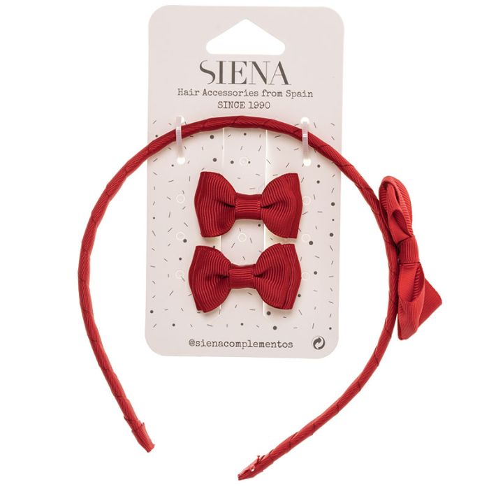 Pack 2 lazos minis + diadema con lazo grosgrain - La boutique de AyA Siena